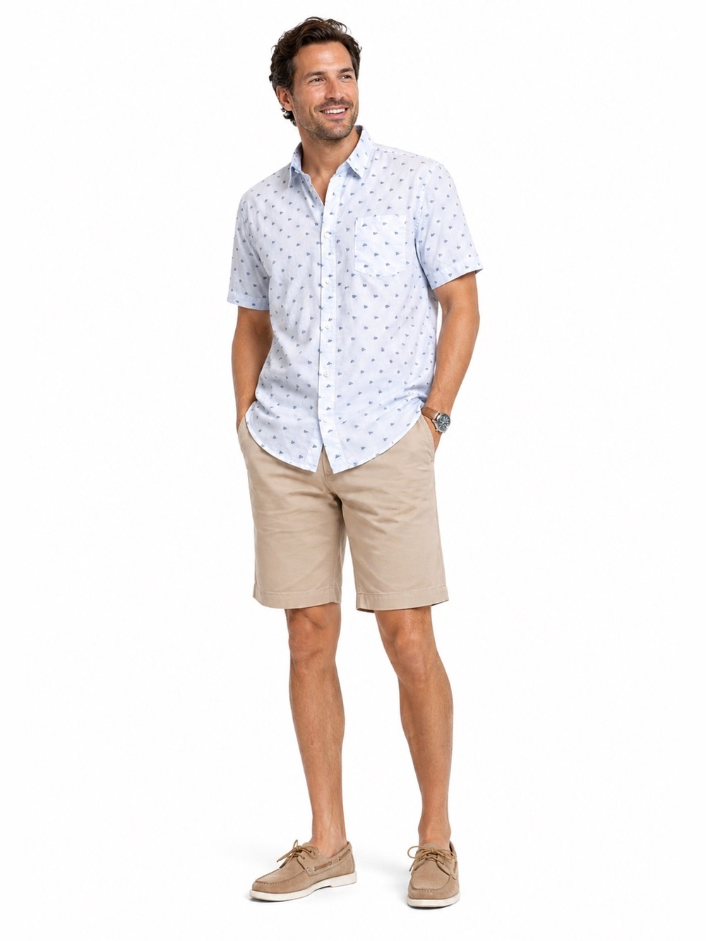 Van Heusen Light Blue Geometric Shirt